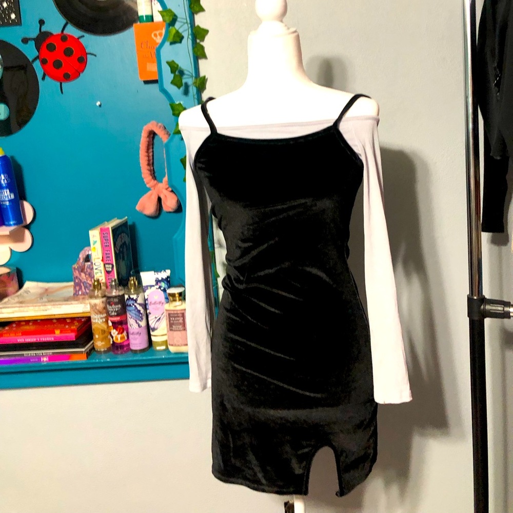 Black velvet dress